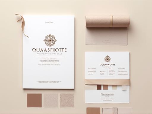 Éléments de marque, logo, couleurs et typographies disposés artistiquement.